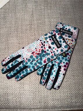 Burton youth Large Teal Multi-Color Dot Gloves